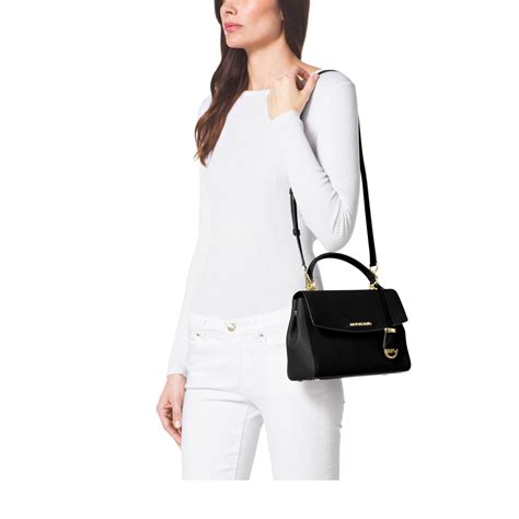 ava small saffiano leather satchel michael kors|Ava Small Patent Saffiano Leather Crossbody Satchel .